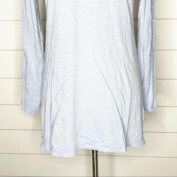 Soft Surroundings Ladder Lace Boatneck Tunic Top Light Blue Small - Picture 4 of 8